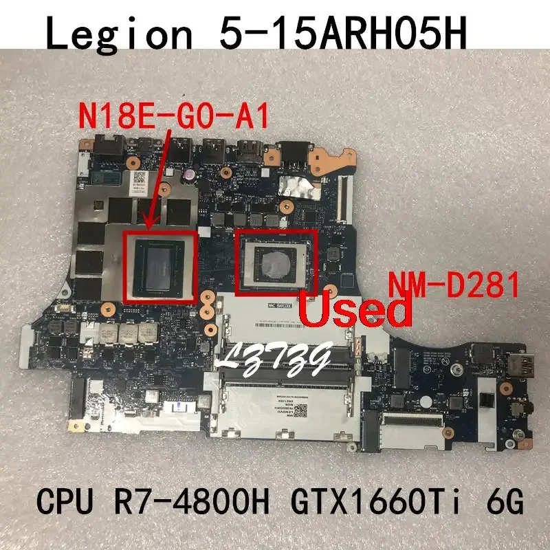 

Used For Lenovo Legion 5-15ARH05H Laptop Motherboard mainboard CPU R7-4800H GPU GTX1660Ti 6G FRU 5B20Z23014 5B20Z23019