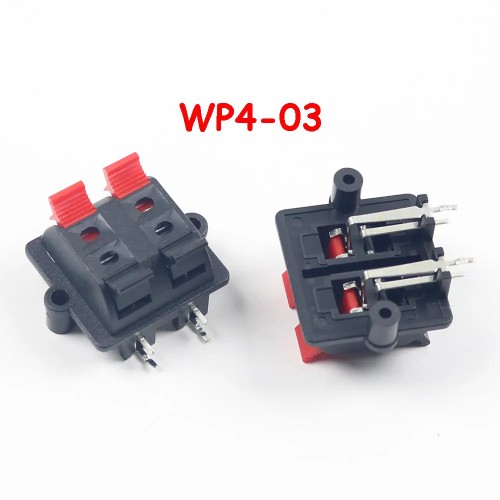 1PCS WP Double Row 4 Positions Connector Audio Horn Wire Socket WP4-3/03B/15/17B Speaker Spring Terminal Switch Test Clip Jack