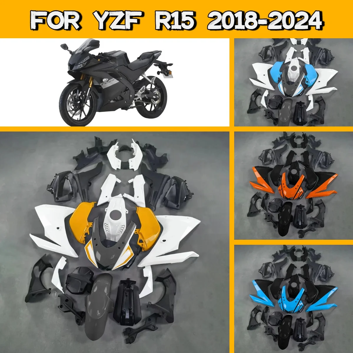 

Комплект обвесов нового стиля для Yamaha YZF R15 (2018-2024), горячая новинка, кастомные обтекатели