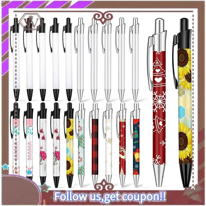 ABBG-20 шт. пустая термопереносная ручка сублимационная шариковая ручка с термоусадочной пленкой алюминиевая индивидуальная ручка-зажим