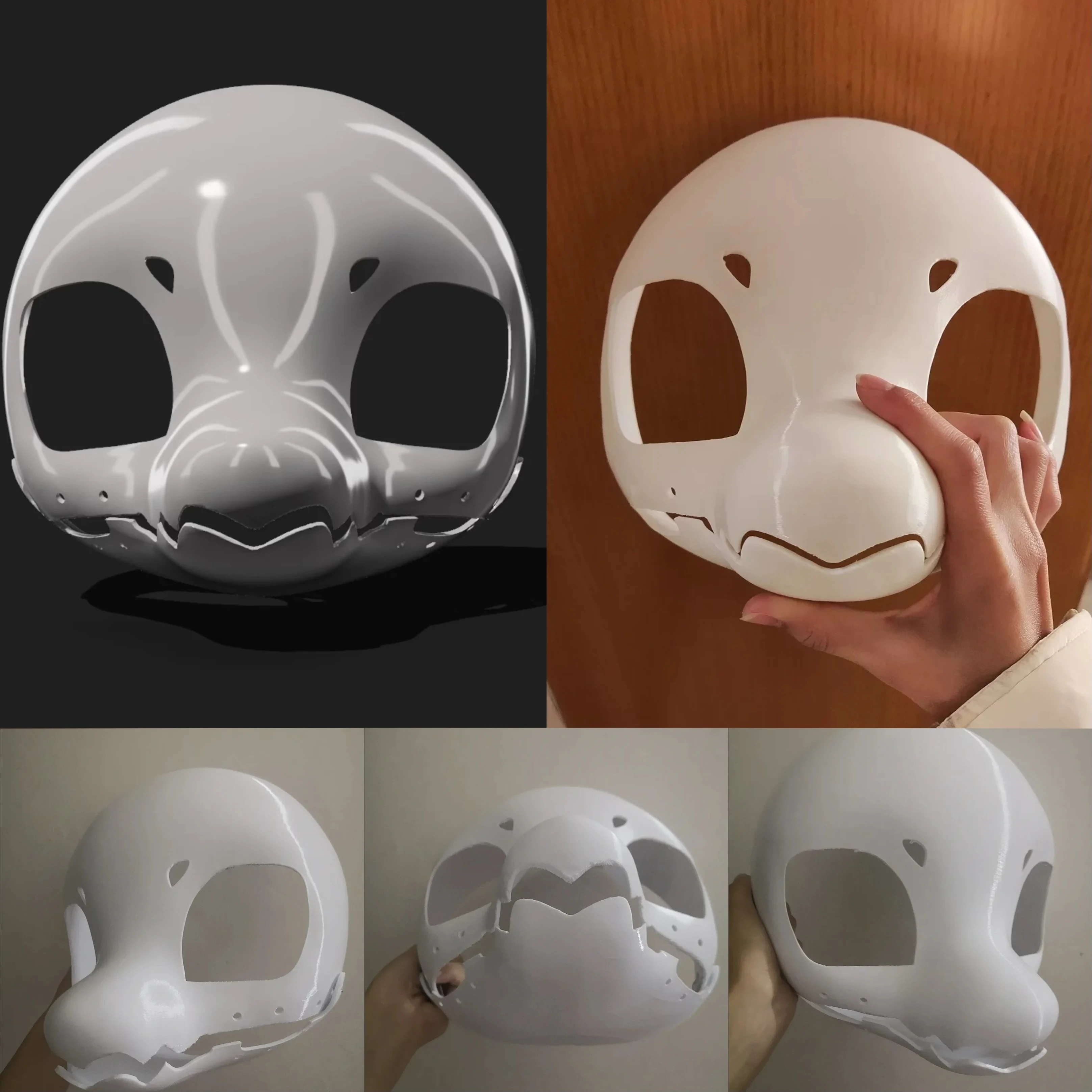 

New Kemono Base Mask Realistic Movable Jaw Skull Furuit Costume Skull DIY Accessorie Send Gift of Nose Teeth Hinge Screw Spring