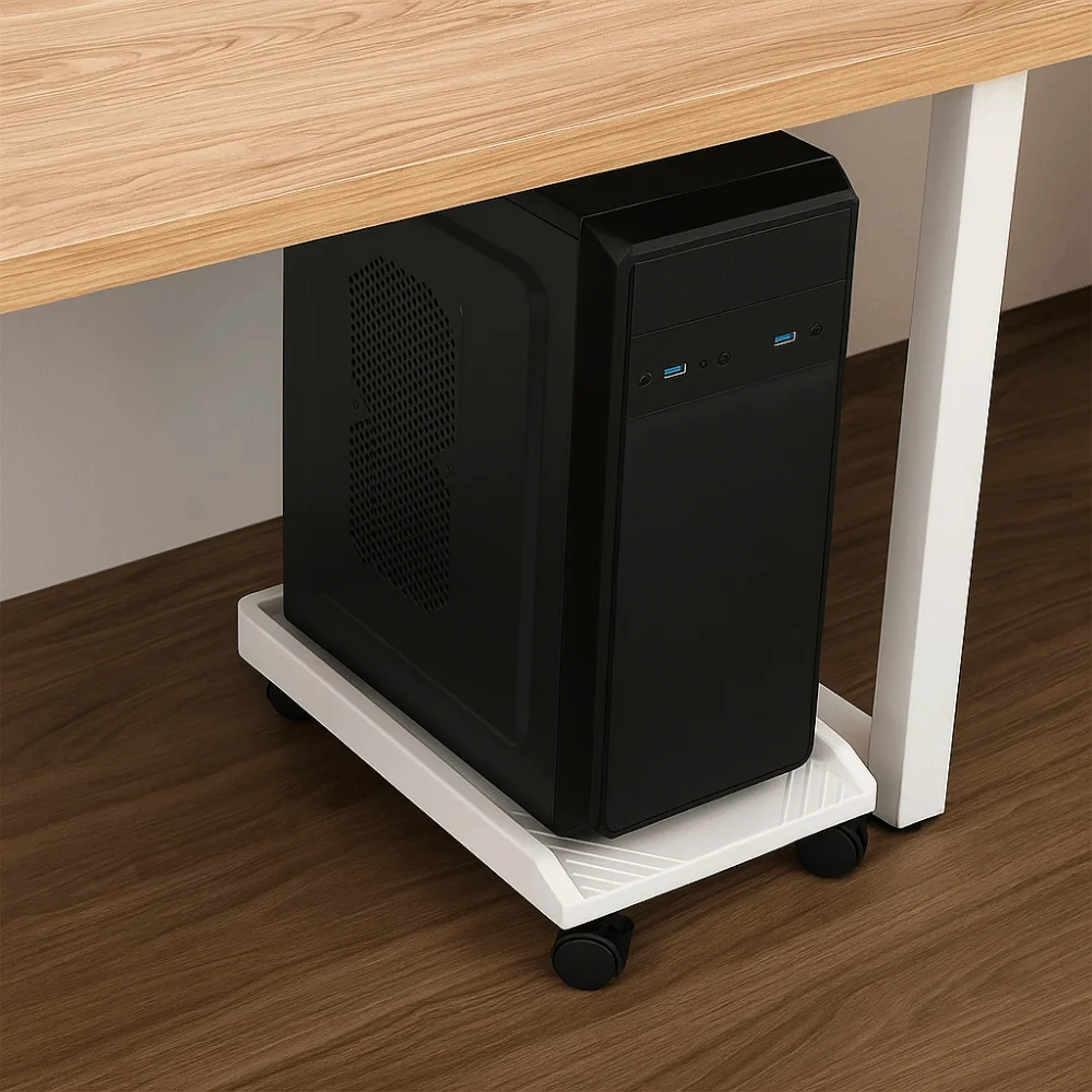 

Универсальная пластиковая подставка для мобильного процессора, черный запираемый держатель процессора для ПК, сверхмощная подставка для процессора на колесах для дома