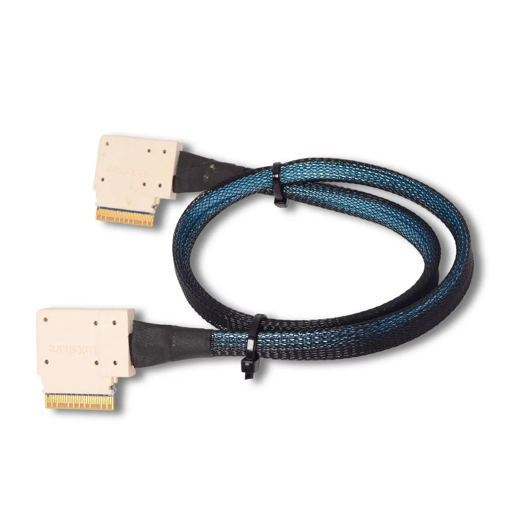 2025 신형 SlimSAS 4.0 8i 74핀 라인 듀얼 엘보우 SFF-8654 남성-남성 8I NVMe PCIe 서버 백플레인 케이블 24Gbps 50cm