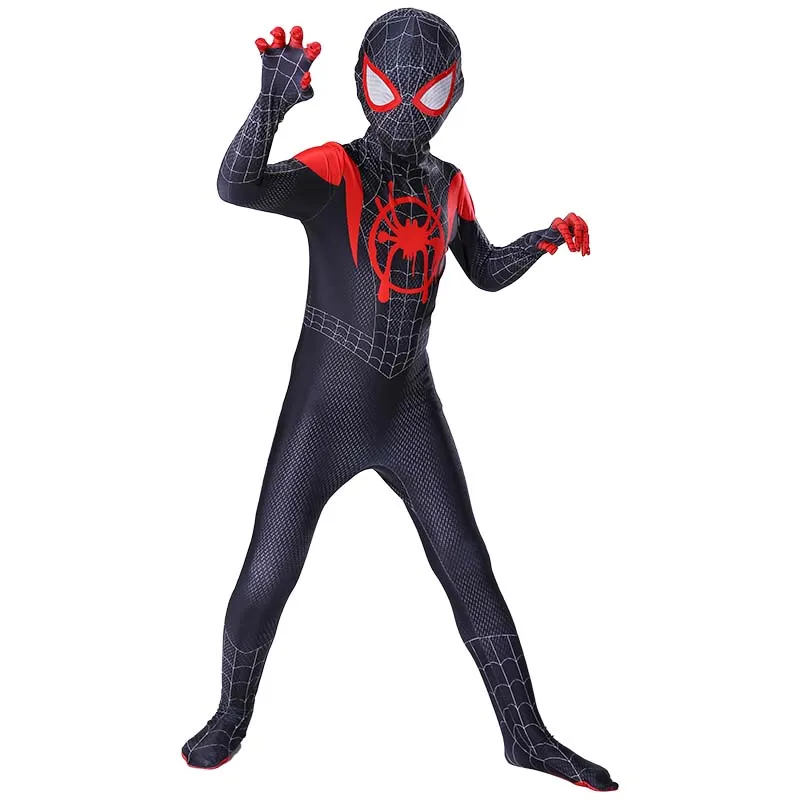 Niños Spider-Man Cosplay disfraces de fantasía mono superhéroe Miles Morales película juego de rol niños niñas Halloween carnaval mono