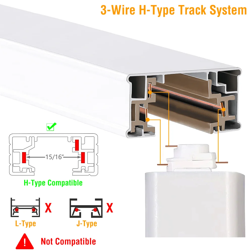 Aladin 6PCS 2.4G รีโมทคอนโทรล Inifite อุณหภูมิสีปรับ LED ติดตามโคมไฟเพดาน Spotlight H-Type 3 สายระบบ