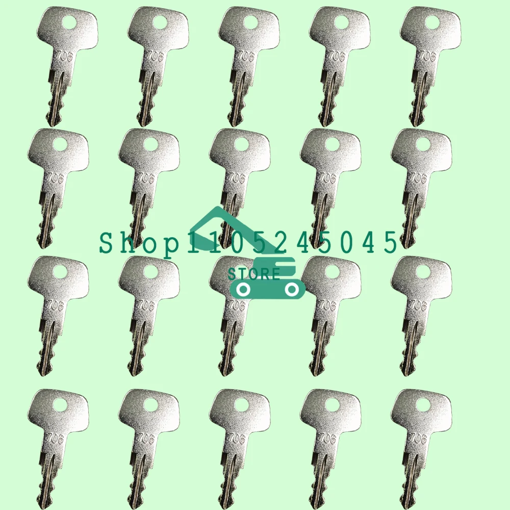 20pcs 706 Ignition Keys for Liebherr Industrial Construction Heavy Equipment Fuel Cap J2