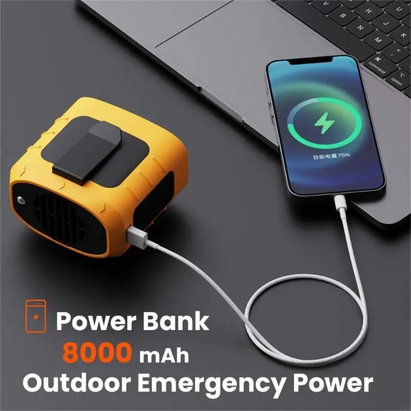 วัสดุ ABS ของพัดลมแบบชาร์จไฟได้สำหรับการตั้งแคมป์ปีนเขาปีนเขาวิ่งกีฬา N58D