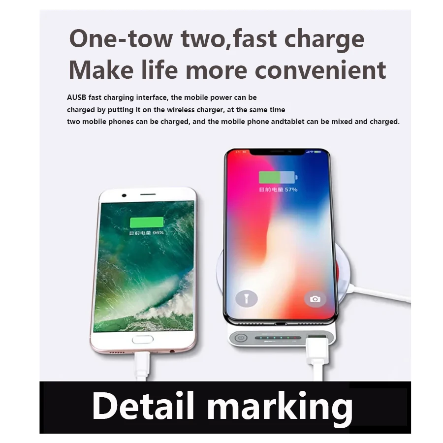 200000mAh Power Bank Two-Way Wireless Fast Charging Powerbank Portable Charger Type-C External Battery For IPhone14 13