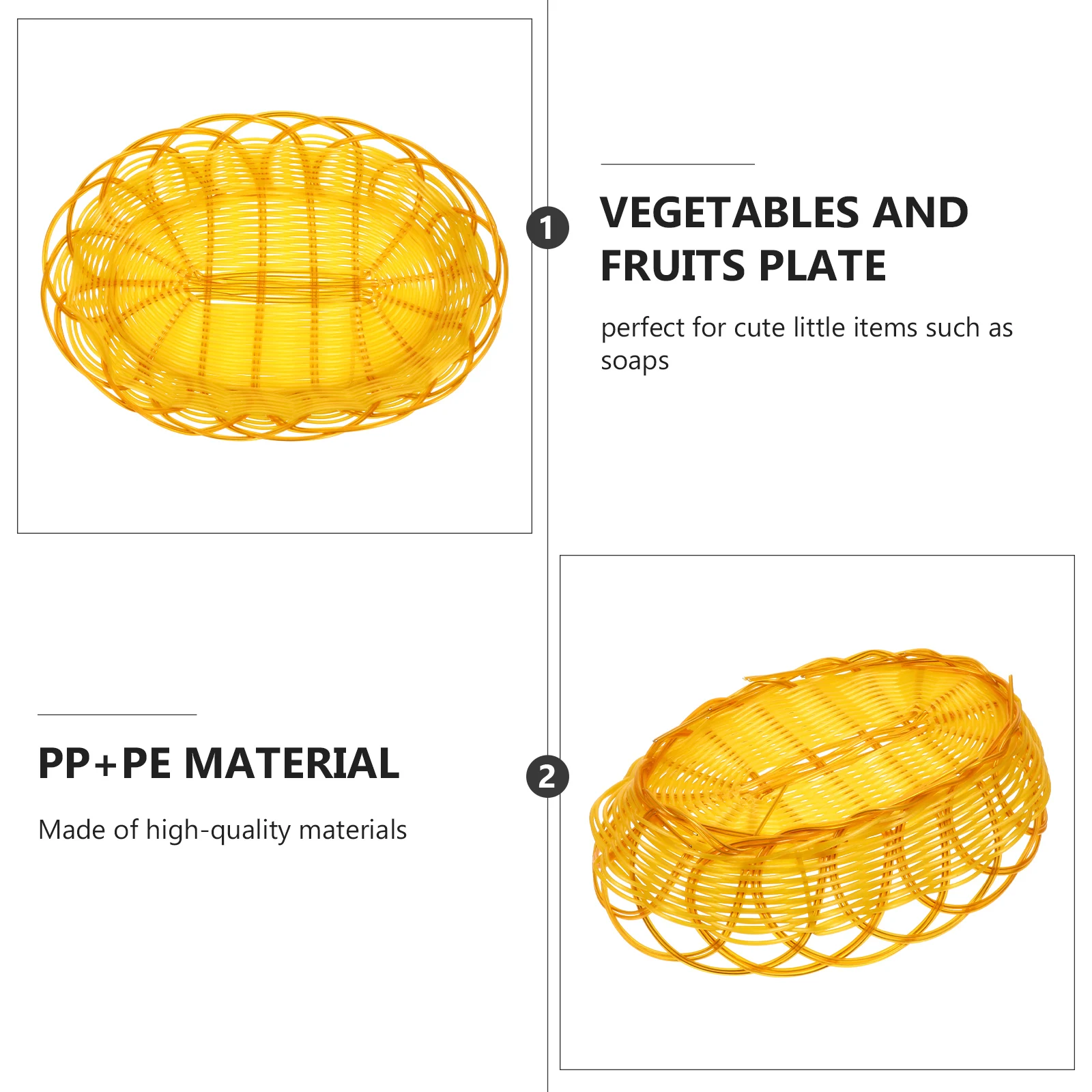 

5pcs Fruit Tray Storage Basket Premium Material Decorative Woven Household Food Serving Bread Organizer Kitchen Pantry Simple