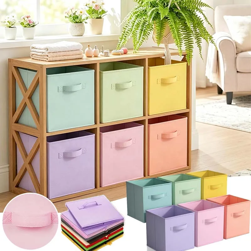 Multi-Purpose Non Woven Storage Box Foldable Clothes Underwear Storage Bin Book Toy Organizer Cube Home Drawer Storage Supplies