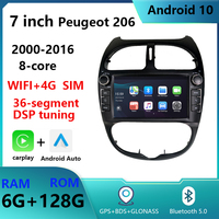 KNOWRO Android10.0 Carplay DSP Car Multimedia Player 8Core  Bluetooth ISDB-TV For Peugeot 206 206CC 206SW Radio 1Din 2000-2016