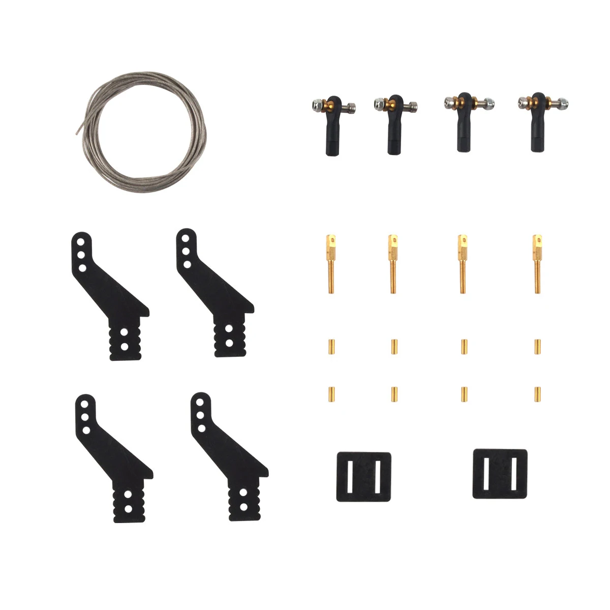 1 Set Rudder Control Horn with Ball Joint Copper Screws Steel Wire for Fix Wing RC Model Airplane