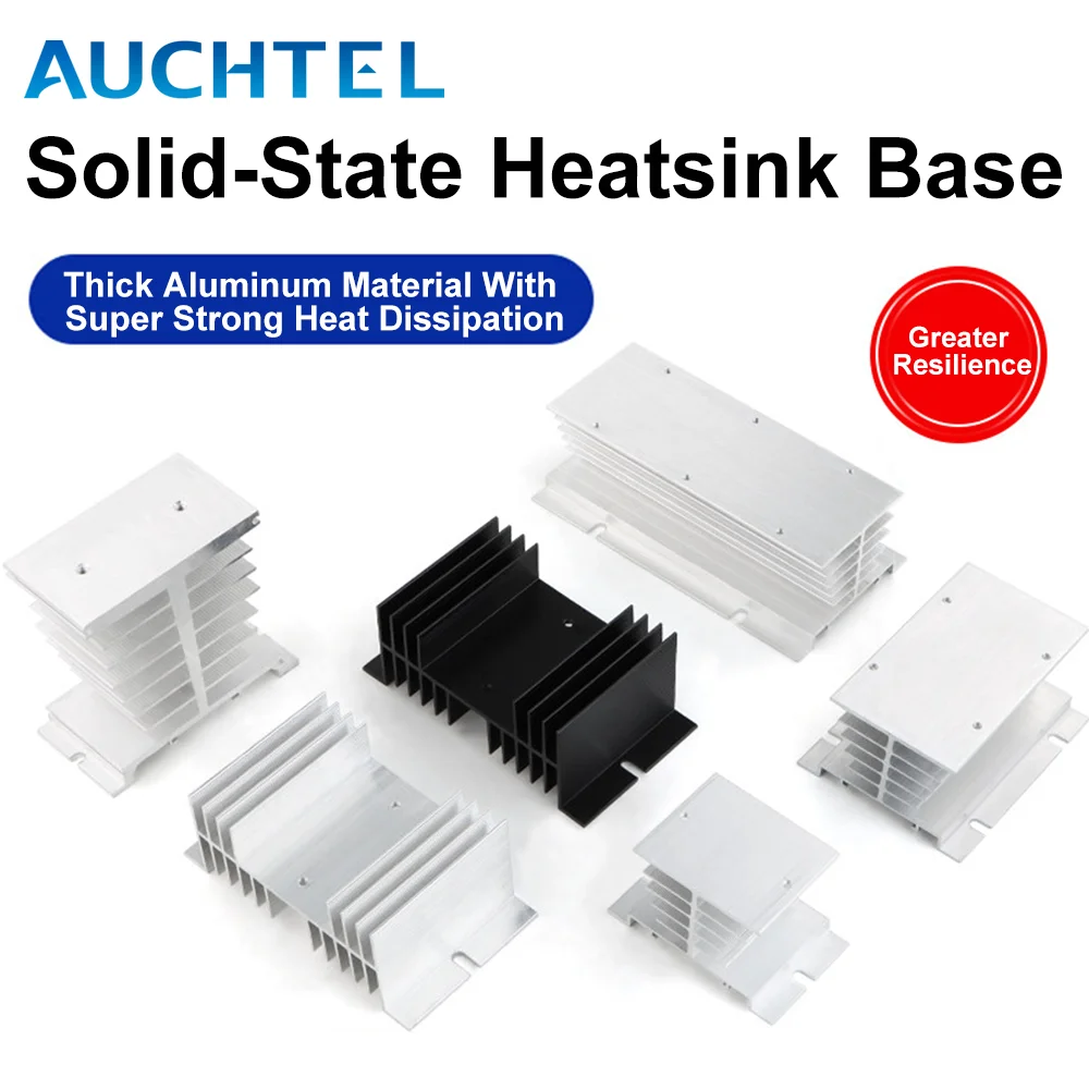 Clowet 10A-40A New Solid State Relay SSR Aluminum Fins Single Phase Aluminum Heat Sink Dissipation Radiator Newest Rail Mount