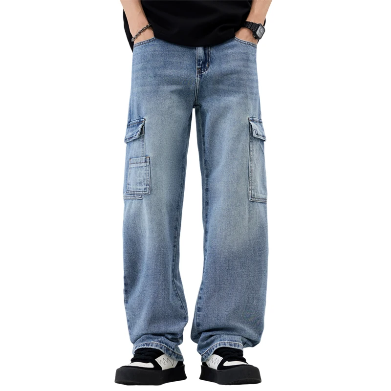 

Jeans Men Streetwear Fashion Loose Casual Straight Vintage Denim Cargo Pants Jeans Cityboy Plus Size Jeans Trousers