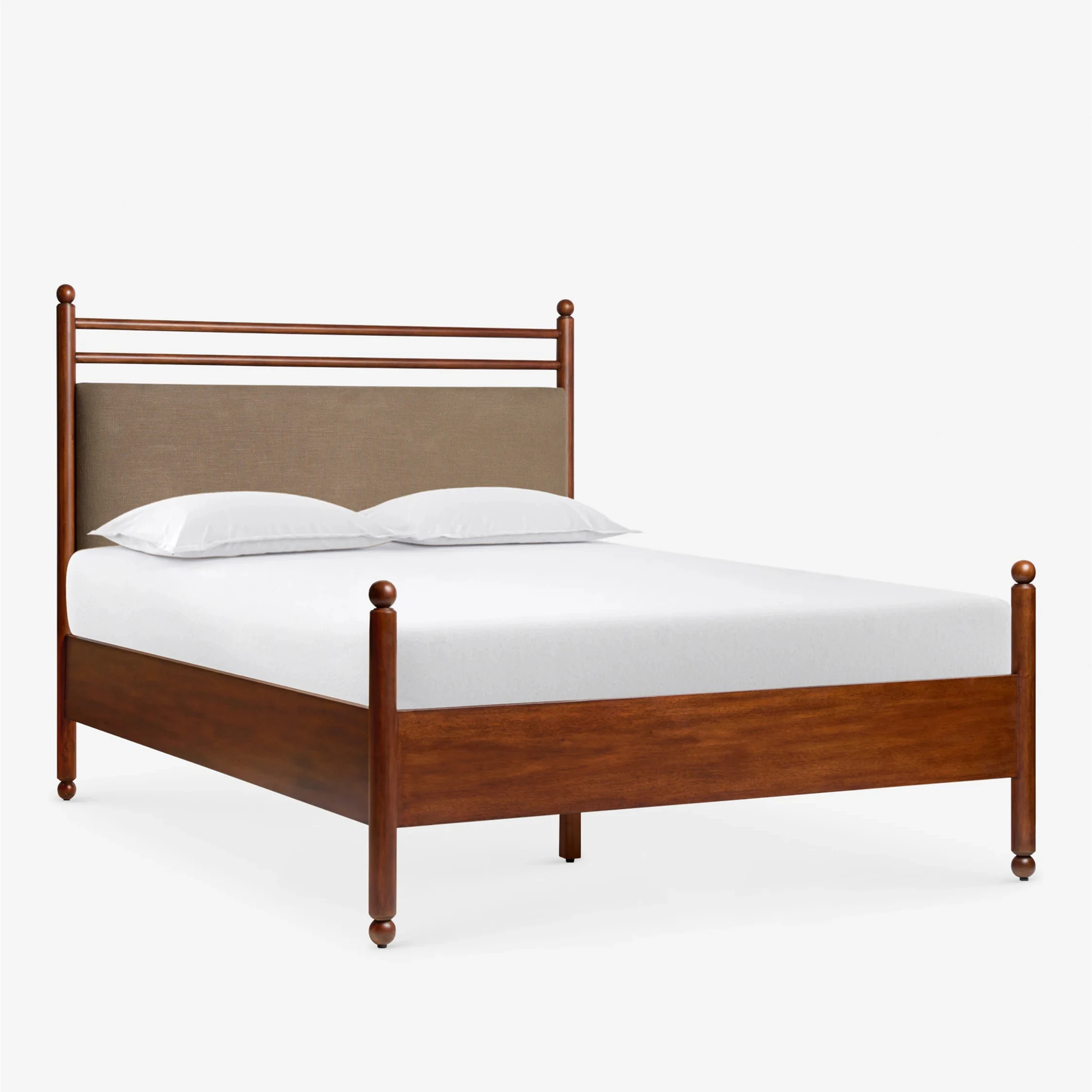 

sg-French Retro Solid Wood Double Bed 1.8 Meters Simple Home Queen Bed Wedding Bed American Medieval Bedroom 1.5 Single Bed%