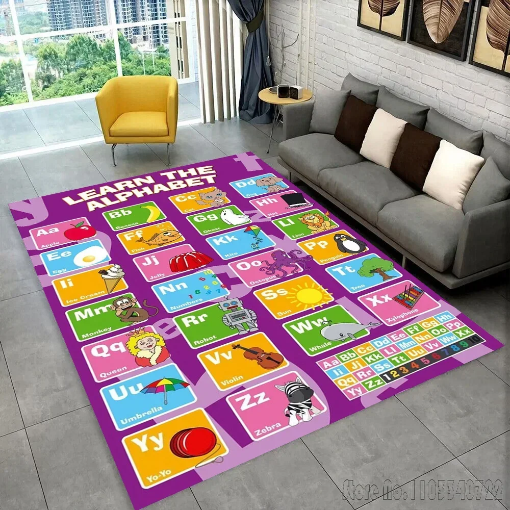 ABC 26 Cartoon Alphabet Rug Carpets 80x120cm Decor for Bathroom Kids Floor Mat Living Room Children's Bedroom Sofa