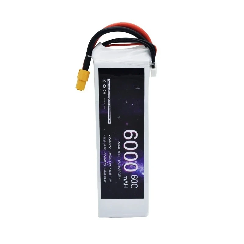 For Drone RC Car Helicopter Quadcopter Tank Boat Truggy 3S Battery with XT60 XT90 T EC5 3S 11.1V Lipo Battery 6000mah 60C
