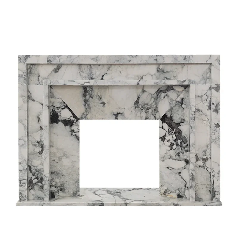 

Stone fireplace marble fireplace modern simple American large white fireplace customization