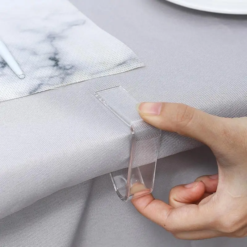 Tablecloth Clamps Cloth Clips Clear Clamps For Table Cover Non-slip Cloth Securing Holder Table Cover Clamps For Kitchen Hotels