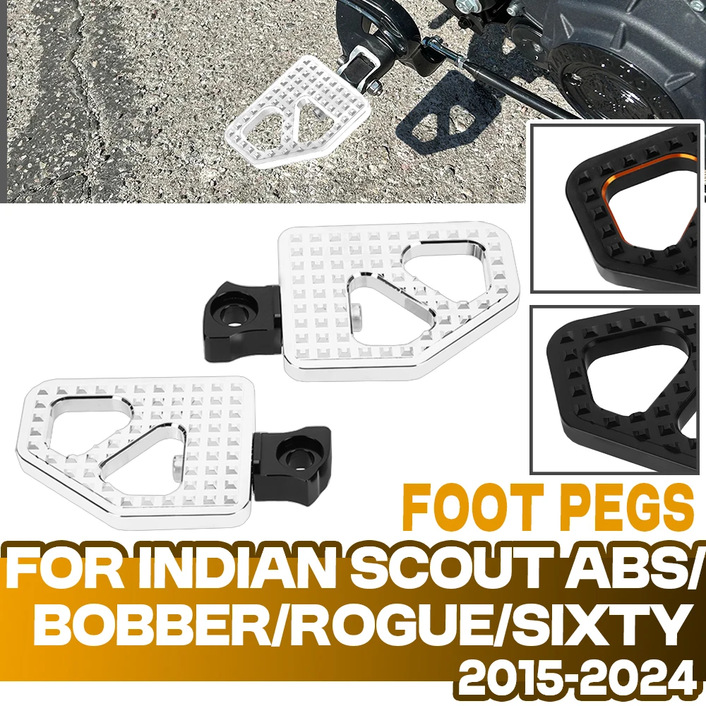

Front Foot Pegs Rest Pedal Anti-slip Footpegs For Indian Scout Sixty Rogue Bobber Twenty SCOUT ABS Motorcycle Driver Floorboards