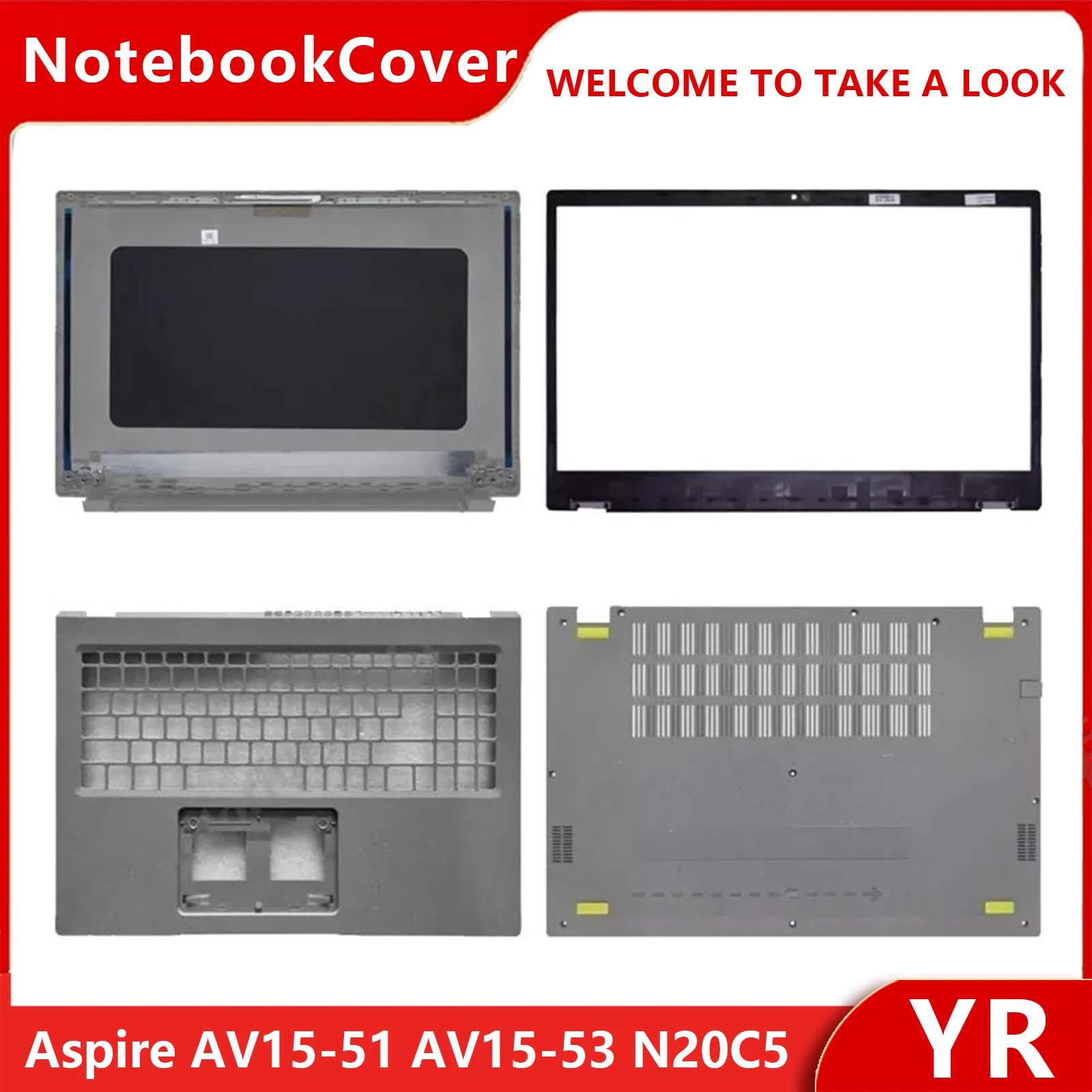 Replace Cover For Aspire Vero AV15-51 AV15-52 AV15-53ZJ-78SB Laptop LCD Back Cover Front Bezel Upper Cover Bottom Case