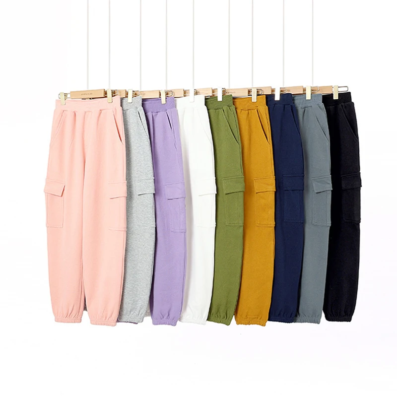 

Autumn Korean Version Of Comfortable Children's Pants New Boys And Girls Casual Pants Solid Color Simple Style Cargo Pants