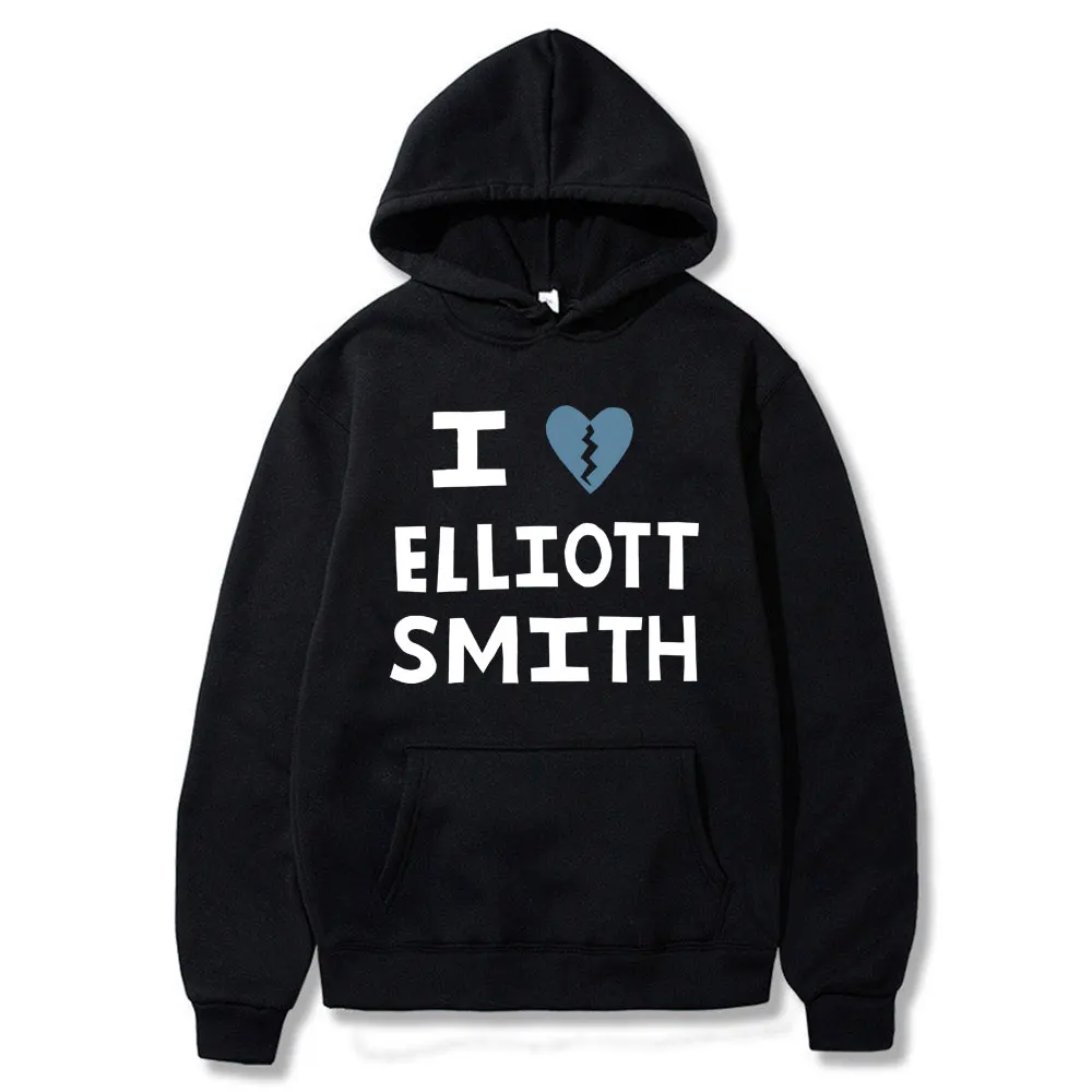 I Love Elliott Smith Graphic Hoodie Men Fleece Casual Oversized Sweatshirt Regular Men's Tops Streetwear Classic Vintage Hoodies