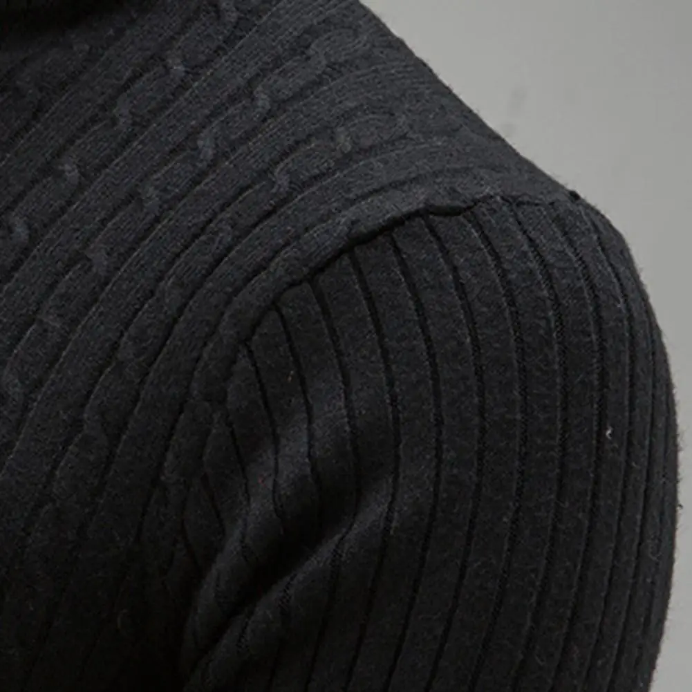 

2025 Men Knitted Sweater Turtleneck Long Sleeve Knitted Sweater All-matched Twist Men Sweater Pullover Autumn Winter Knitwear