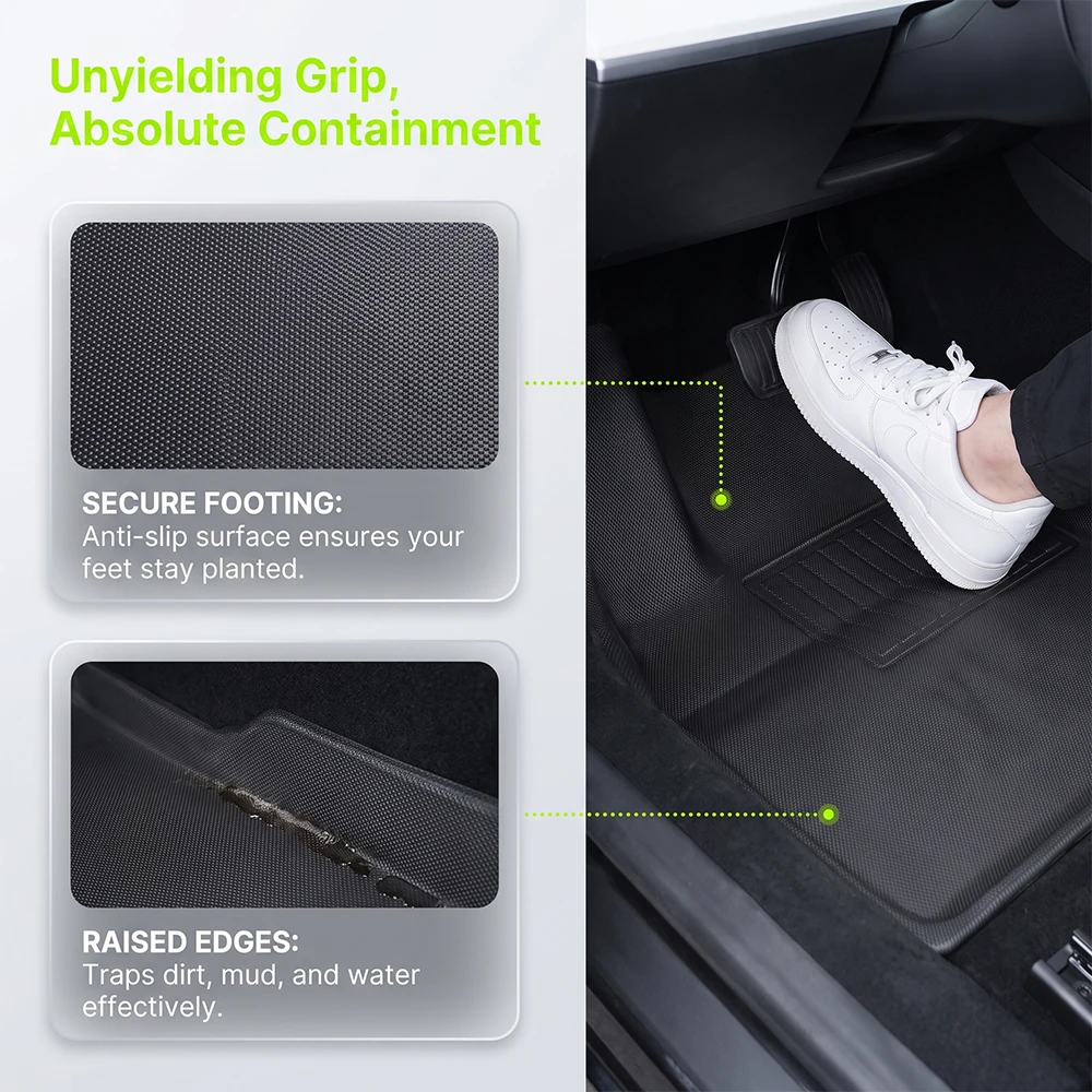 For Tesla Model 3 Highland 2024 2025 2026 Front and Back Floor Mats Trunk Mat TPE Carpet Waterproof All Weather-resistant Mats