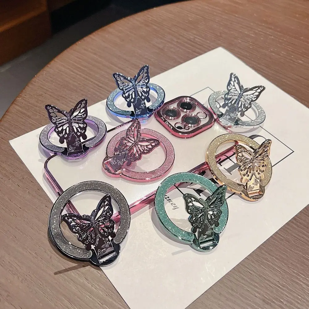 New Fashion Butterfly Mini Phone Holder Back Adhesive Exquisite Phone Stand Creative Foldable Support Frame Universal