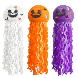 Halloween Pumpkin Hanging Paper Lantern orange purple white pumpkin grimace Lanterns Halloween Indoor Outdoor Party Decoration