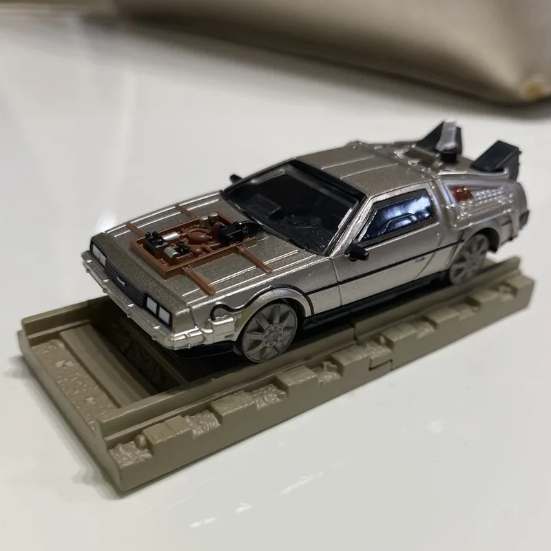 Original TAKARA TOMY Gashapon Back To The Future Alloy Car Time Machine Anime Action Figure Model Toys Gift Collection Ornament