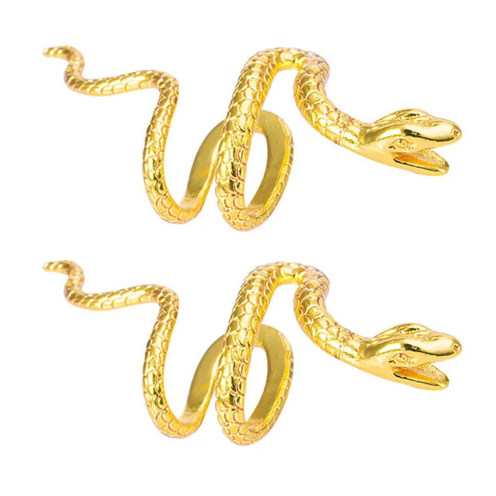 

2PCS Fashion Punk Gothic Snake Ear Cuff Adjustable 3D Snake Ear Clip Without Piercing Vintage Ear Wrap Unisex