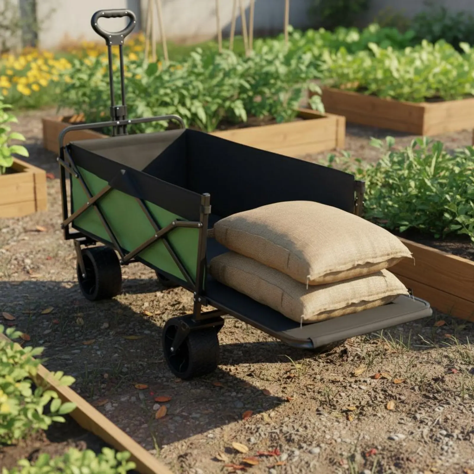 

Heavy-Duty Camping Wagon Lightweight Foldable Wagon Vehicle Garden Vehicle with Wheels Easy to Clean for Picnic