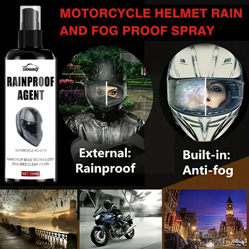 Высококачественное распылительное покрытие для мотоциклетных шлемов — защита от ультрафиолета от молекулей воды и водонепроницаемой обработки, технология Rain Bead, обеспечивает четкое зрение, универсальное жидкое восковое покрытие, противотуманный агент