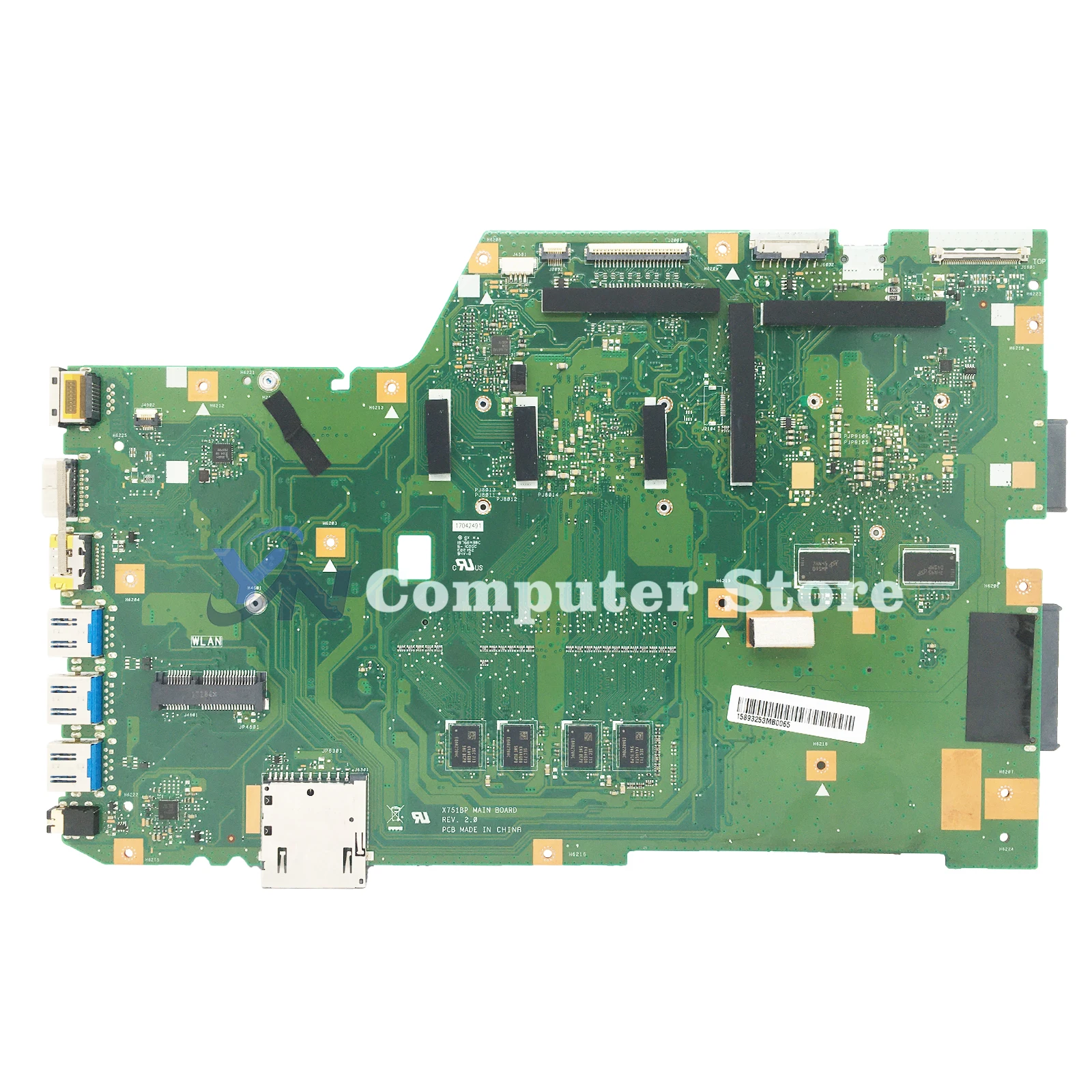 Imagem -02 - Placa-mãe Portátil para Asus Vivobook X751b Placa-mãe com A6-9220 A9-9440 Cpu 4gb 8gb Ram 100 Testado