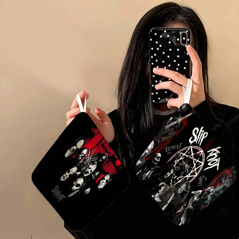 Band S-slipknot-S Classic Hanging Kitchen Towel, Polyester Cotton Fabric, Absorbent Hand Wiping Towel for Home Dormitory