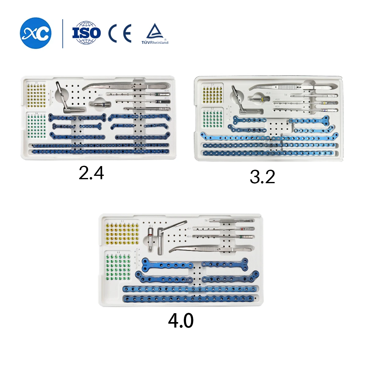 XC Medico High Quality Advanced Locking Plate Series 2.4/3.2/4.0 Veterinary Plate And Screws ALPS Instrument Set