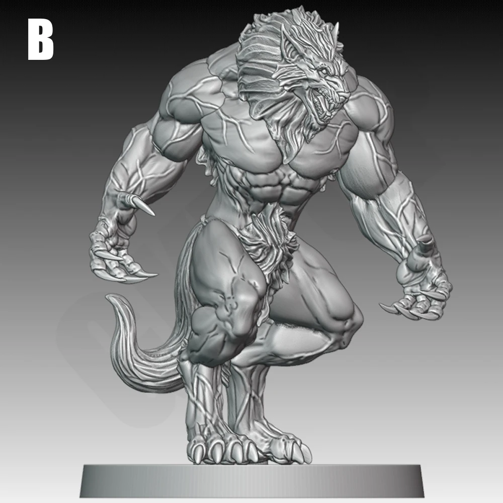 1/24  Werewolf Reisn Model Figure Toy Collectible Craft Unassembled Miniature Reduction Statue Unpainted Kit