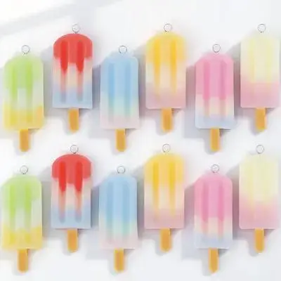 

20pcs Ice-Cream Stick-Shape Resin Pendants Diy Jewelry Earring Bracelet Necklace Decorative Ornament Keychain Pendant