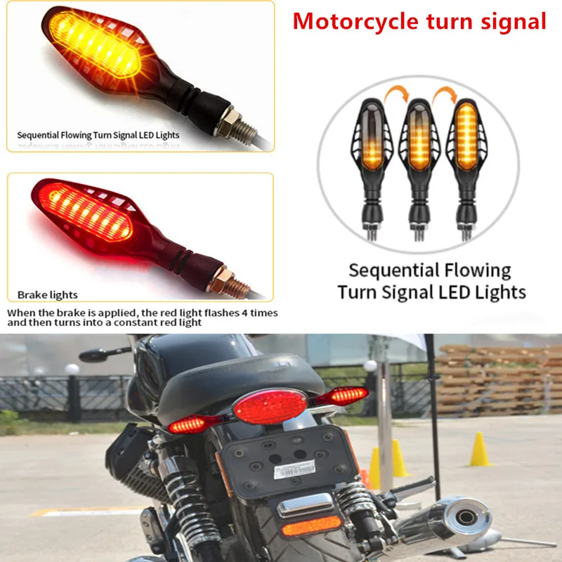 

HQ Universal Led Motorcycle Directional Indicators Turn Signals Stop Signal Light DRL Flashing Flashing Rear Tail Brake Flasher