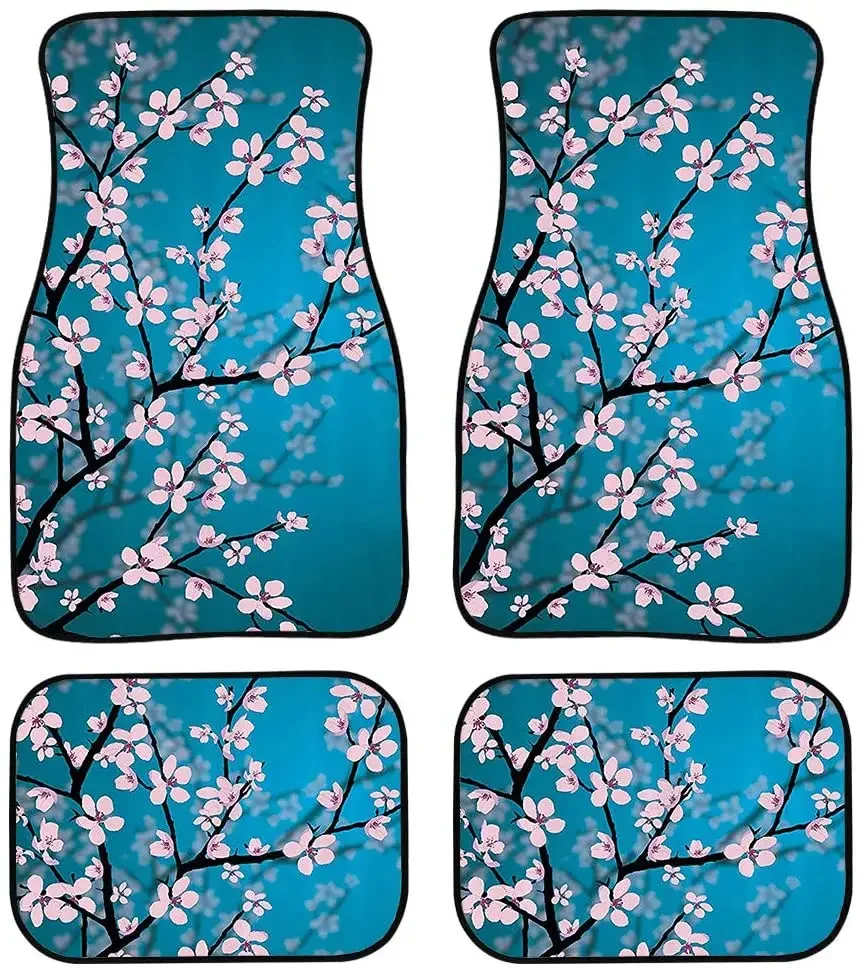 

Красивые японские коврики с принтом вишни/сакуры, комплект передних и задних вкладышей для автомобиля, седана, внедорожника, грузовика, универсаля