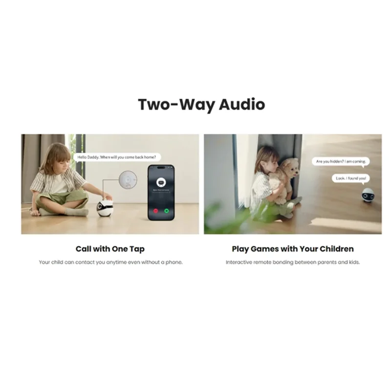 

【New User Coupon】ROLA Mini Pet Companion Robot 2K Camera Intelligent Robot Mini Pet Companion Robot Remote Monitoring Robot