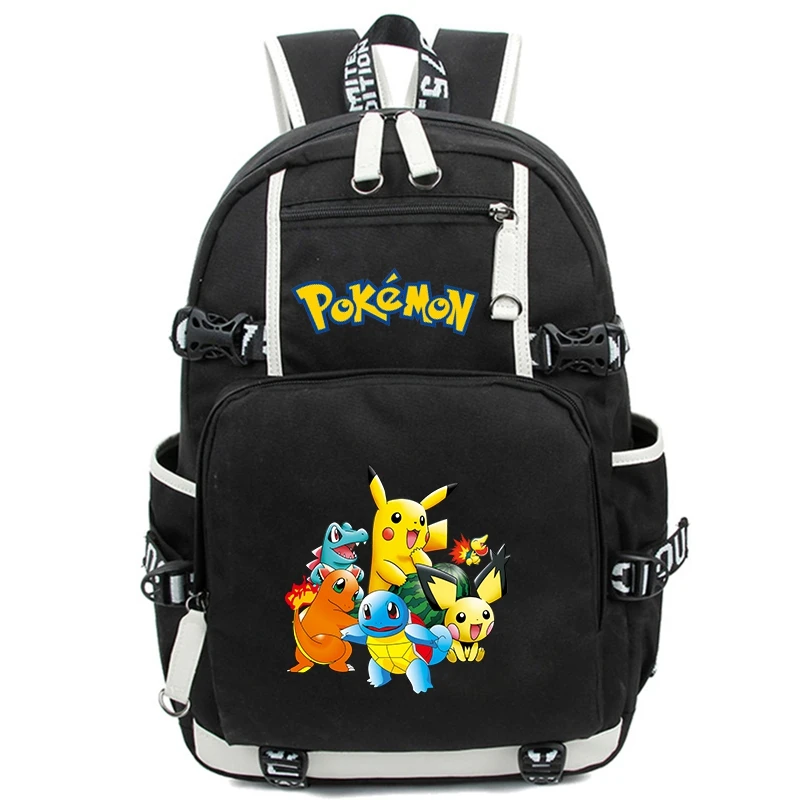 

Anime Pokemon Pikachu Students Boys Girls Schoolbag Backpack Children Teenager Cartoon Bagpack Waterproof School Bag Mochilas