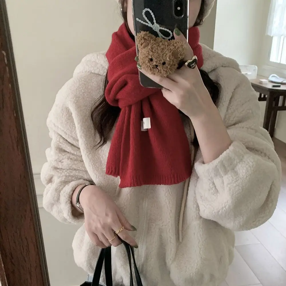 

Зимний теплый однотонный шерстяной шарф-снуд с перекрестным дизайном, утолщенный, вязаный, для женщин