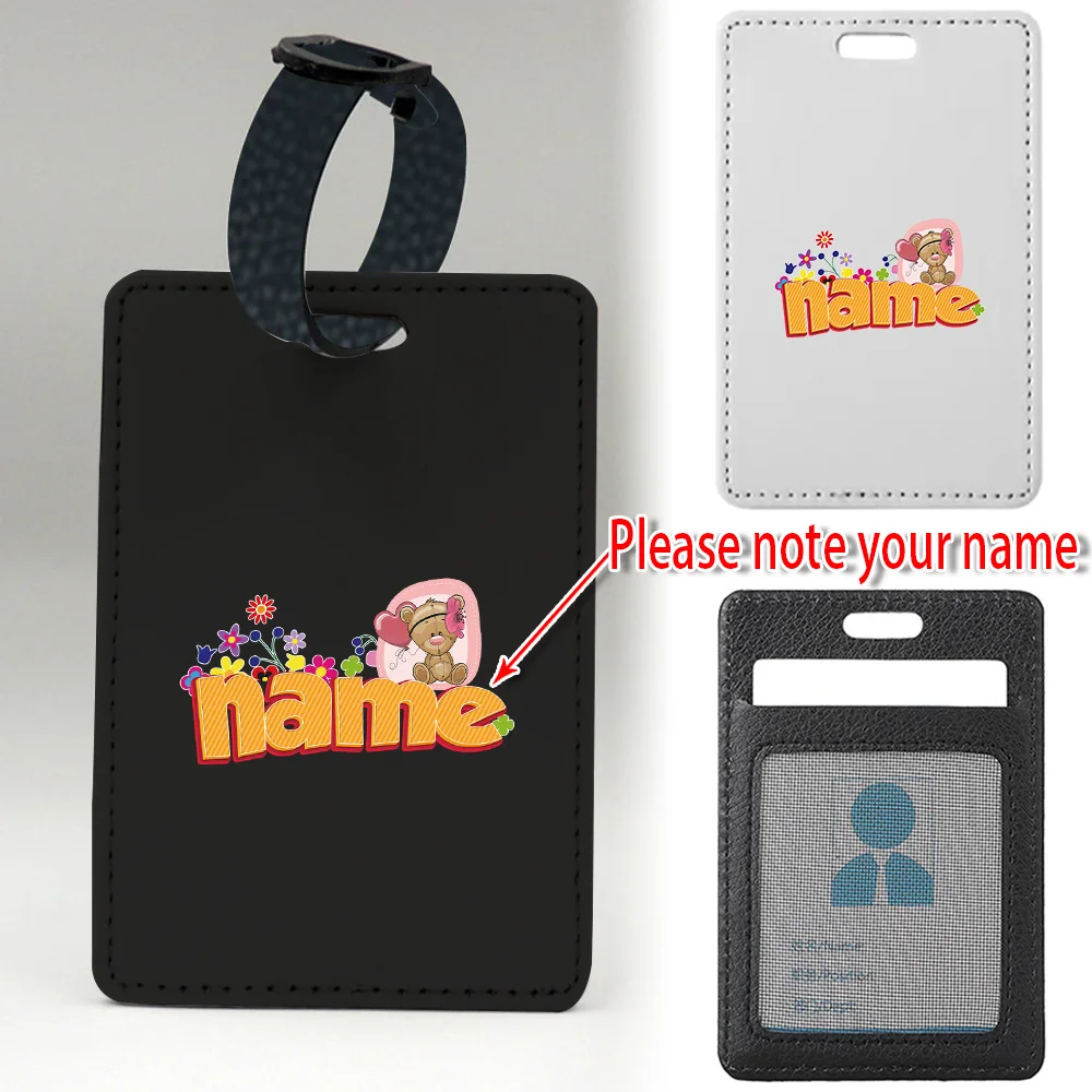 

Customized Name Travel Suitcase Tag PU Luggage Tag Airplane Pass Identifier Label Baggage Name Card Address Holder Personalized