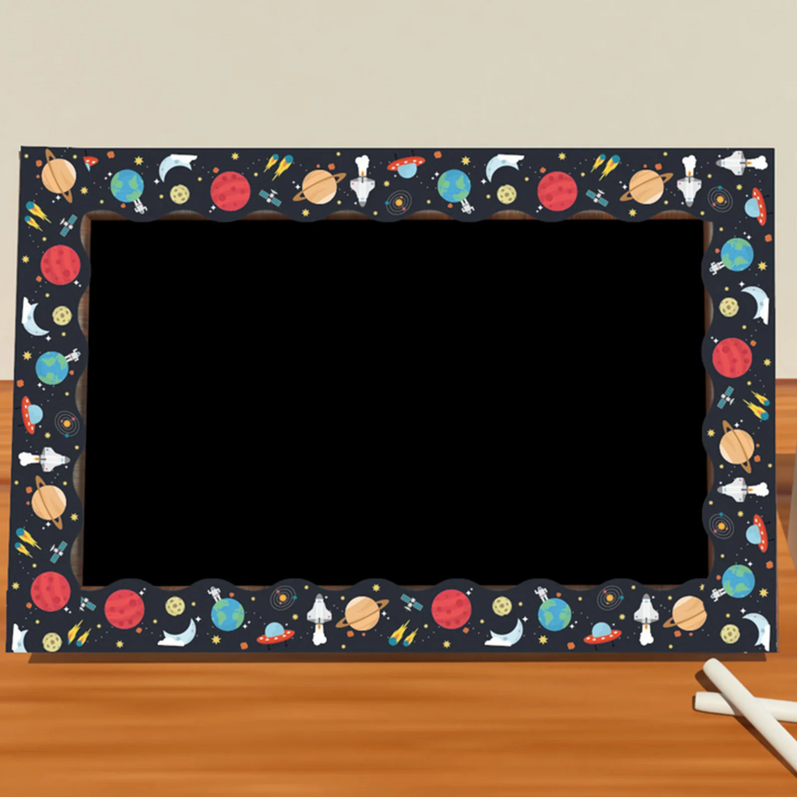 Blackboard Border Sticker Space Themed Decor Sticker Back-To-School Bulletin Board Decal Chalkboard Paster Classroom Adornment ﻿