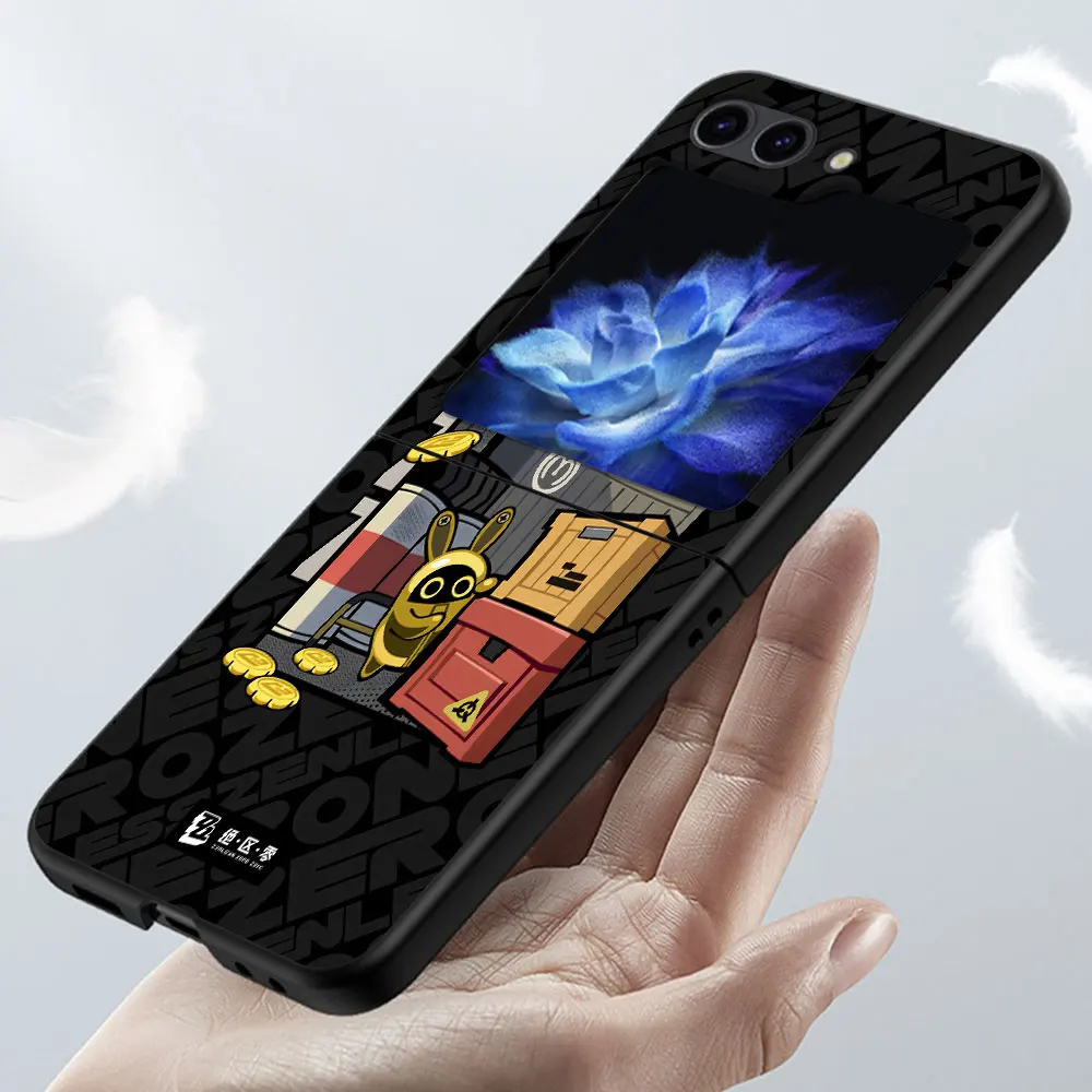 Zenless Zone Zero ZZZ Cartoon Case for Samsung Galaxy Z Flip6 Flip5 Black Hard Cover Z Flip 5 6 Cell Phone Coque Zflip6 Zflip5