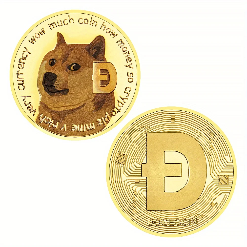 عملة تشفير Dogecoin مطلية بالذهب ، عملة تذكارية ، هدية جمع ، قطعة واحدة #6