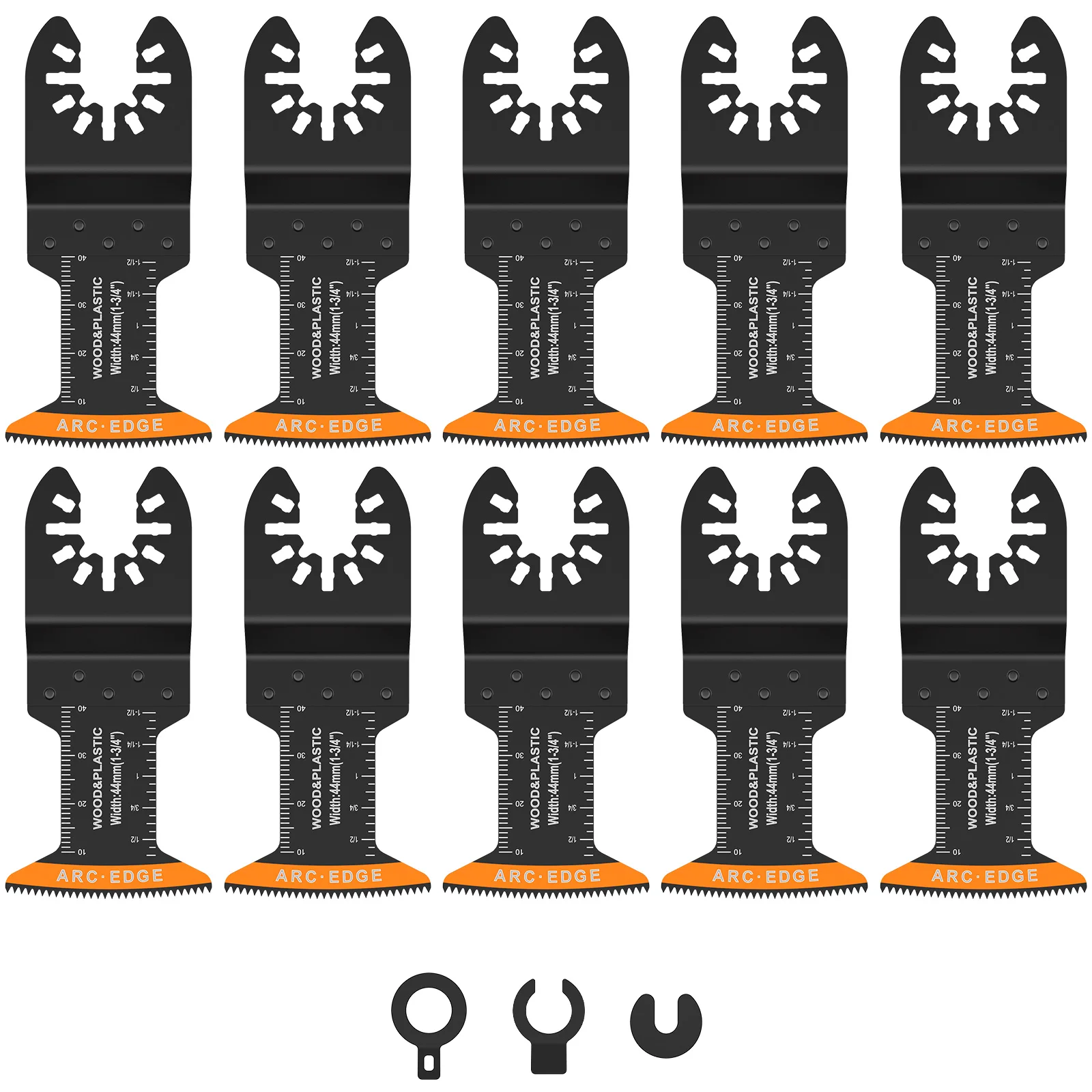 10 件 High Carbon Steel Oscillating Saw Blade 1-3/4Inch Multifunctional Oscillating Multitool Blades Set Universal Curved-Edge